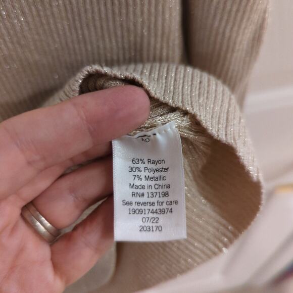 Intempo Cowl Sweater, Ivory/Gold, XS - Picture 3 of 4